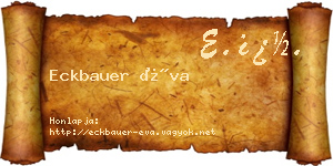 Eckbauer Éva névjegykártya